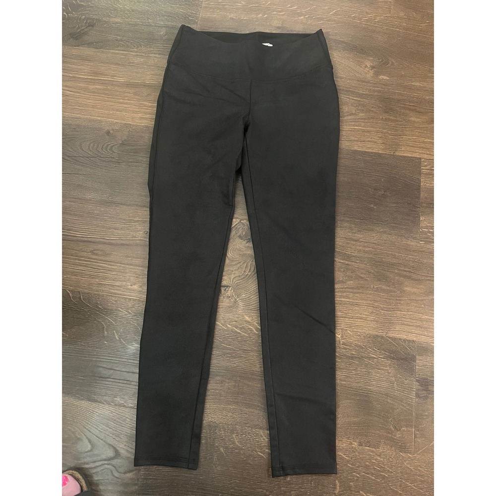 Seven7 Womens Black Faux Leather High Waisted Leggings Medium Textured Skinny